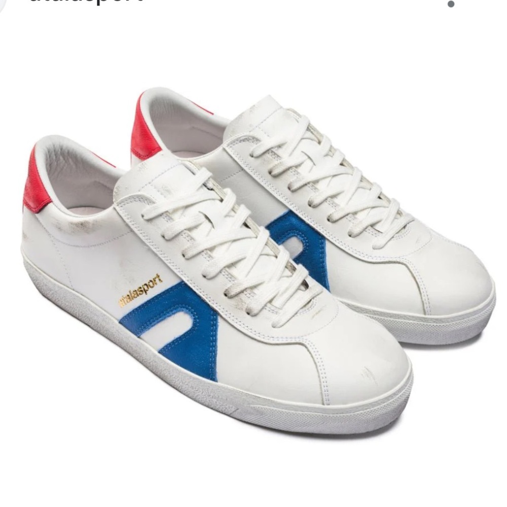Atalasport Premium Italian White and Blue Sneakers